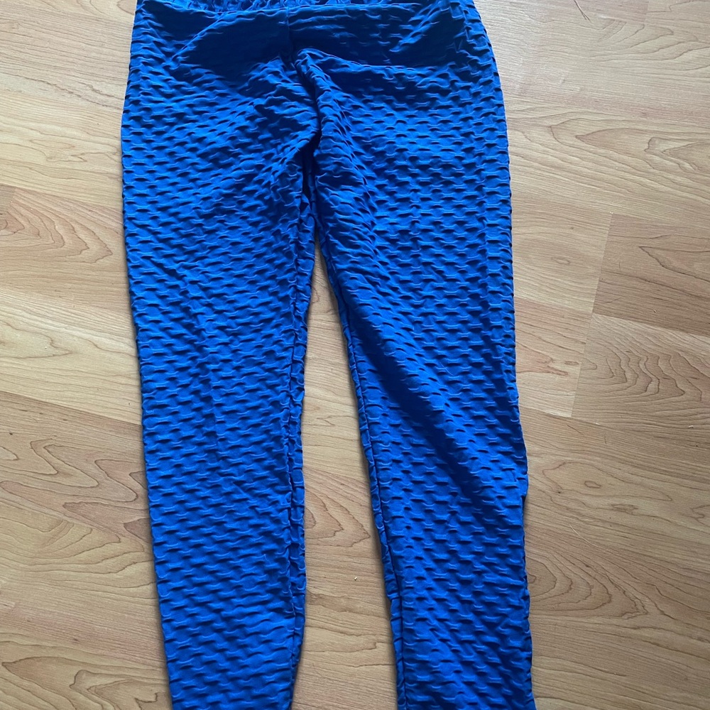 Blue Textured Born Primitive Leggings